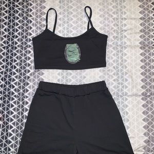 Women crop top and shorts set